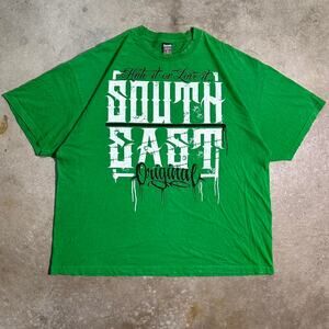 Vintage Y2K Grunge Dyse One Tee Mens XXXL Green White Baggy Oversized Shirt